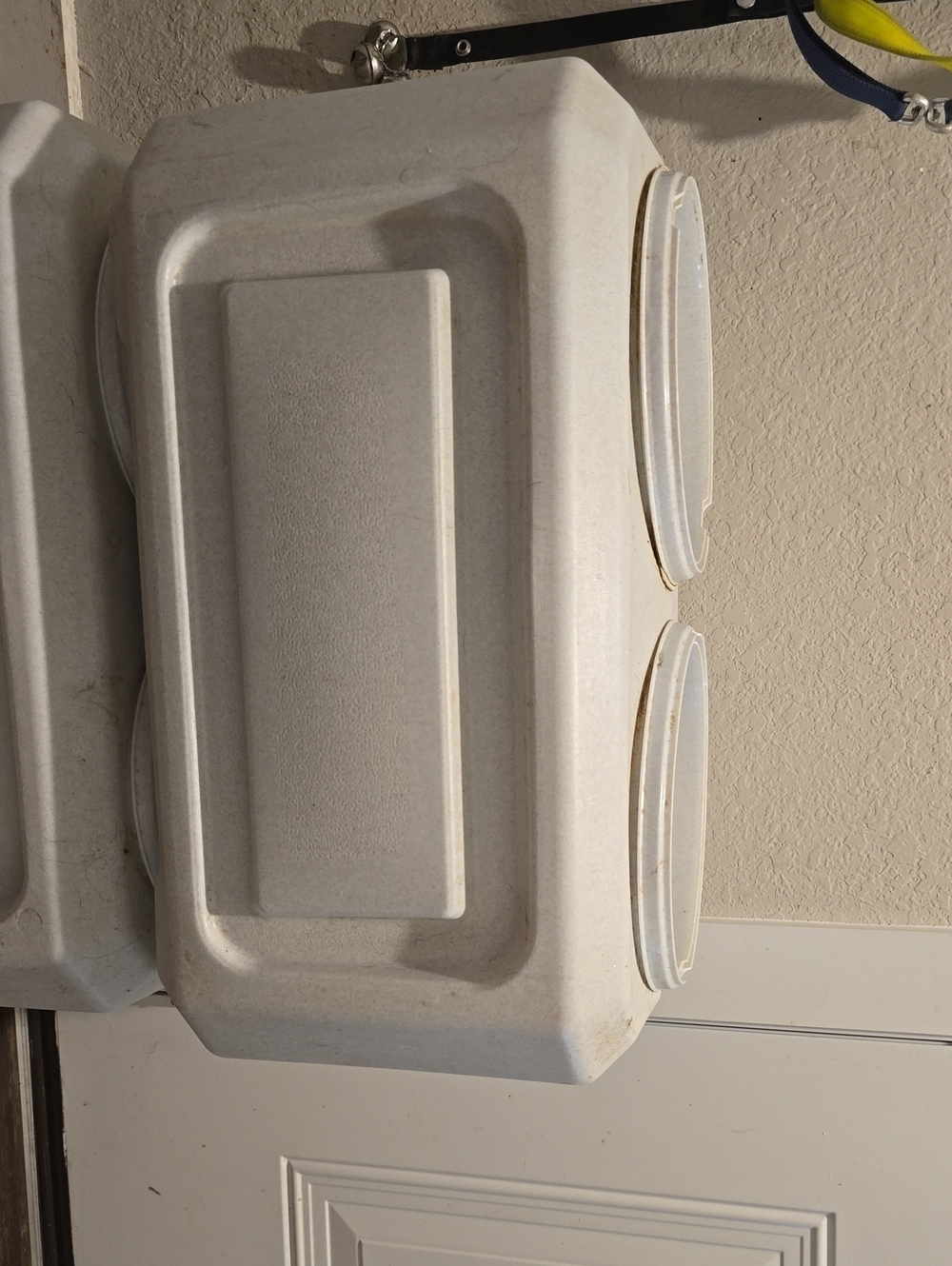 Durable Dual Dog Feeder Bowl in Off-White